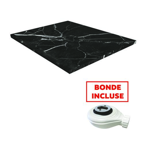 Receveur de douche résine de synthèse Nola marbre Noir 90x90